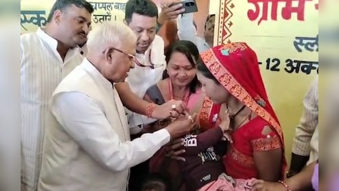 राज्यपाल मंगुभाई पटेल का कटनी दौरा; बच्चों को पिलाई पोलियो ड्रॉप, ग्रामीणों से किया संवाद 