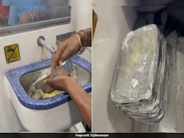 Shocking Video Shows Disposable Containers Being Washed  On Train For Reuse, Railways Reacts Shocking Video Shows Disposable Containers Being Washed  On Train For Reuse, Railways Reacts