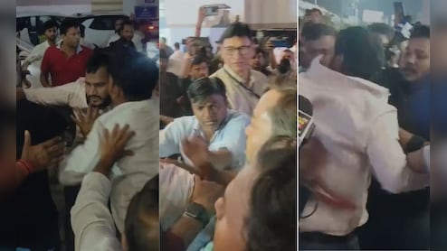 पटना एयरपोर्ट पर मार: कांग्रेस नेता राजेश राम और अल्लावरु का जबरदस्त विरोध, जान बचाकर भागे, VIDEO