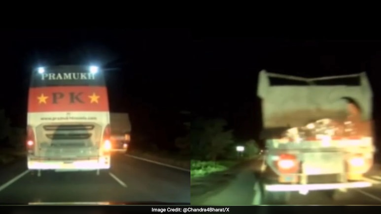 Man Escapes Near-Fatal Crash On Bengaluru-Hyderabad Highway, Video Sparks Debate Man Escapes Near-Fatal Crash On Bengaluru-Hyderabad Highway, Video Sparks Debate