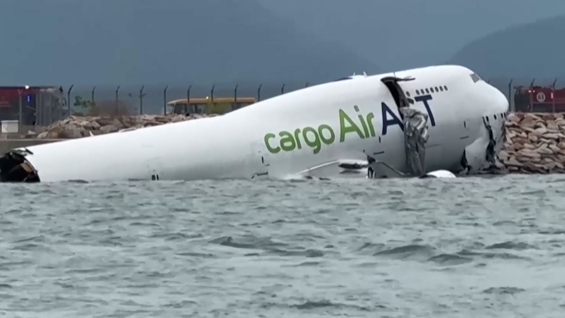 Cargo Plane In Sea After Skidding Off Hong Kong Runway, Killing 2