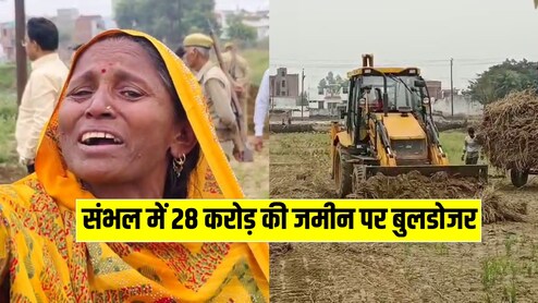 संभल में 28 करोड़ की सरकारी जमीन पर चला बुलडोजर, खेत में क्या उगा रही थी महिला?