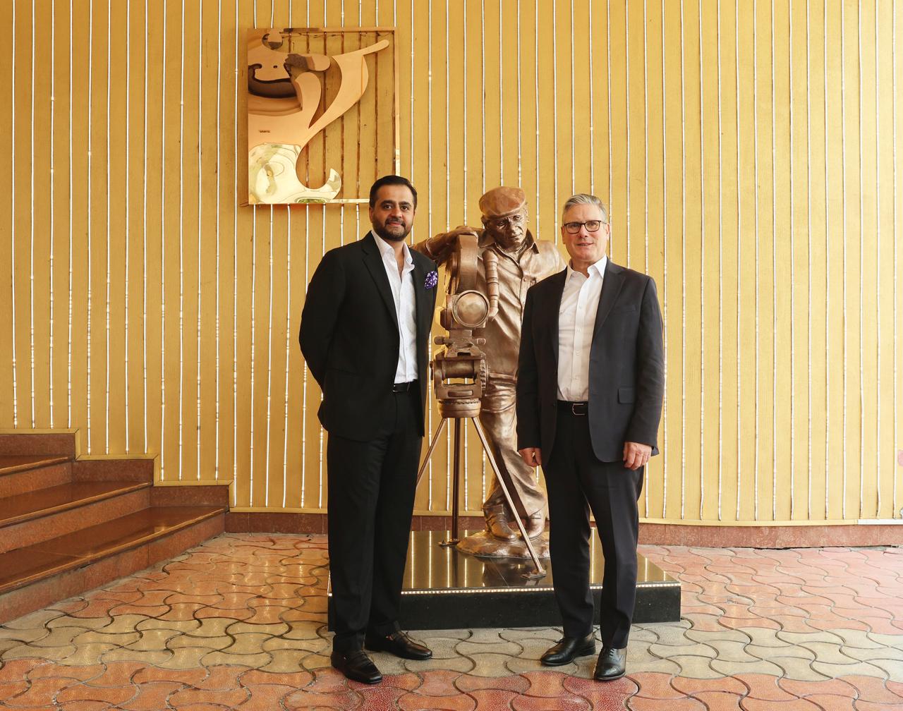 Yash Raj Films CEO Akshaye Widhani with UK Prime Minister Keir Starmer at Yash Raj Films studio. Yash Raj Films CEO Akshaye Widhani with UK Prime Minister Keir Starmer at Yash Raj Films studio.