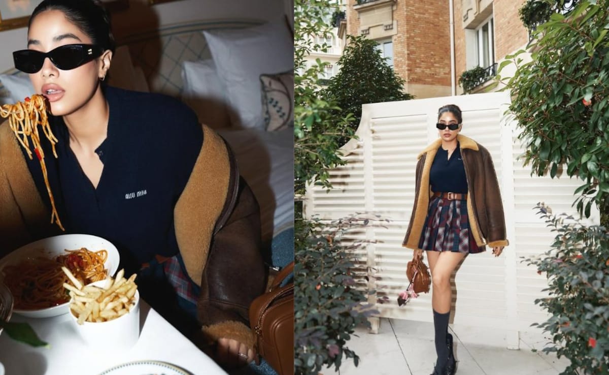 Janhvi Kapoor in Miu Miu ensemble Janhvi Kapoor in Miu Miu ensemble