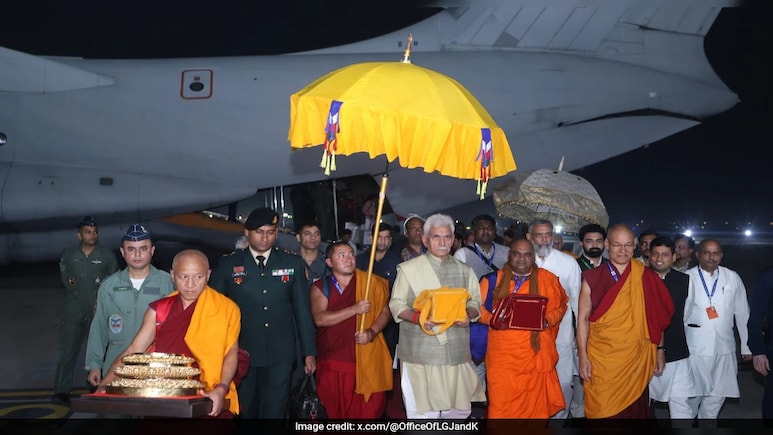 J&K Lt Governor Brings Back Holy Relics Of Lord Buddha From Russia J&K Lt Governor Brings Back Holy Relics Of Lord Buddha From Russia