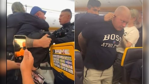 Viral Video: Drunk Ryanair Passenger Dragged Off Flight By Ear After Mid-Air Disruption