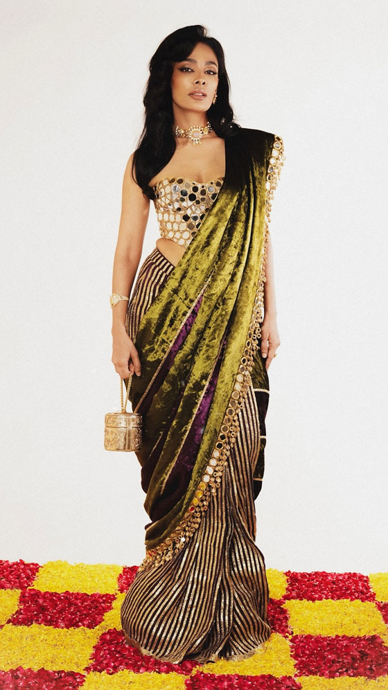 Ishita Mangal Stuns in Two-Tone Sari Elegance
