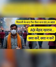 द‍िवाली के बाद गैस चैंबर बना दिल्‍ली एनसीआर, AQI बेहद खराब, इस आंकडे के पार, क्‍या करें, क्‍या न करें