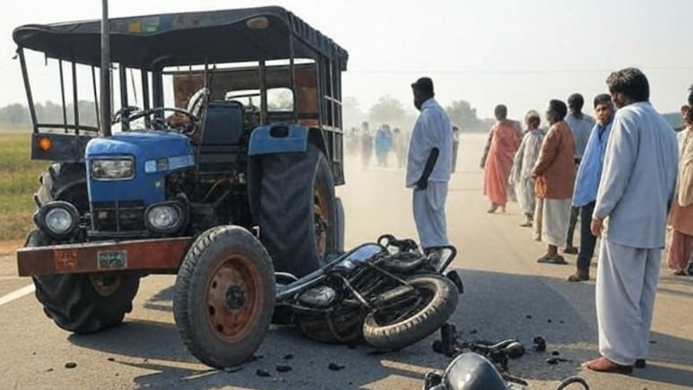 Road Accident: भीषण सड़क हादसे में जीजा-साले की मौत, अनियंत्रित ट्रैक्टर-ट्रॉली ने बाइक को मारी जोरदार टक्कर Road Accident: भीषण सड़क हादसे में जीजा-साले की मौत, अनियंत्रित ट्रैक्टर-ट्रॉली ने बाइक को मारी जोरदार टक्कर