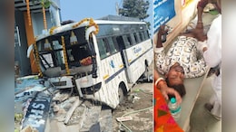 ओंकारेश्वर में भीषण सड़क हादसा; श्रद्धालुओं से भरी बस होटल में घुसी, 25 से ज्यादा लोग घायल