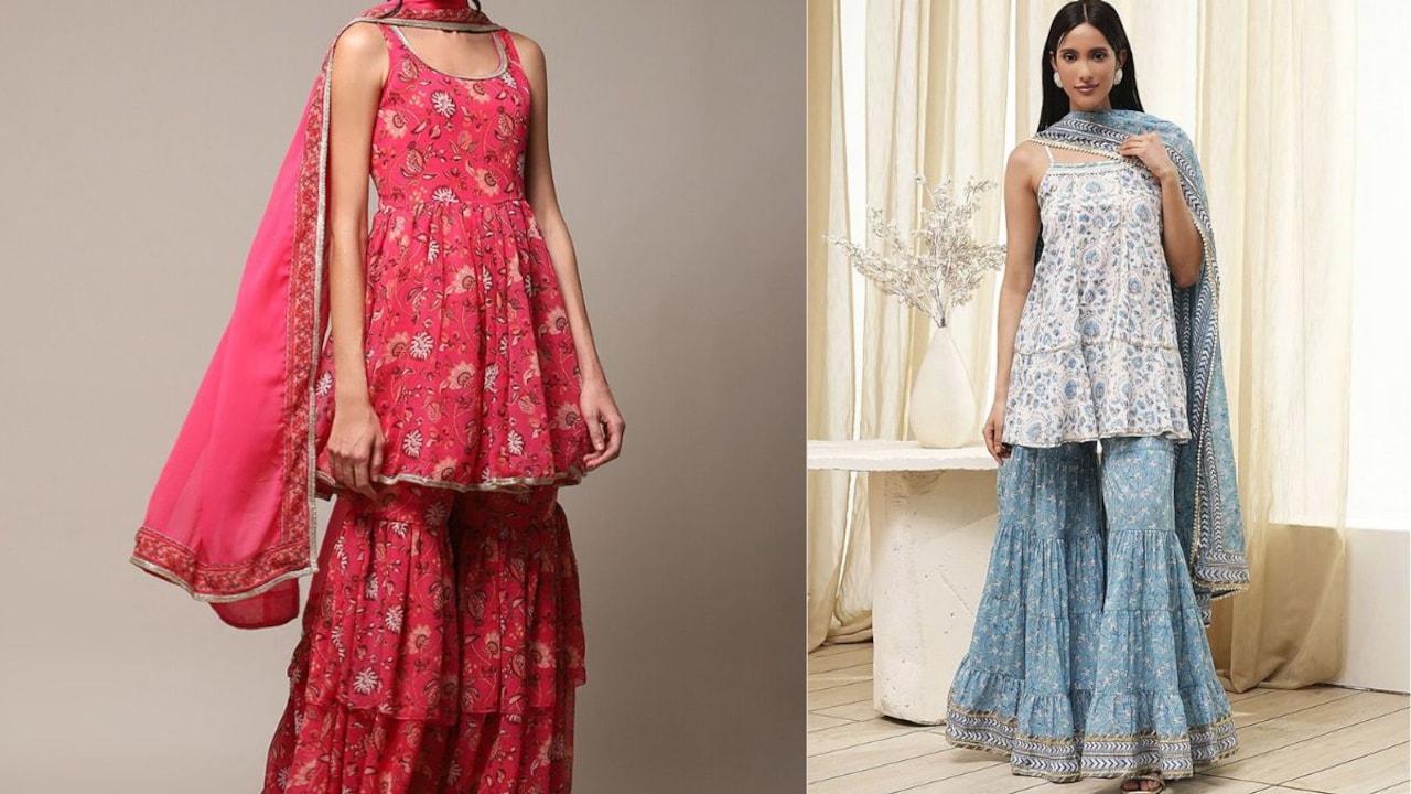 Diwali 2025 outfit guide: Which sleeveless sharara suit should you choose?