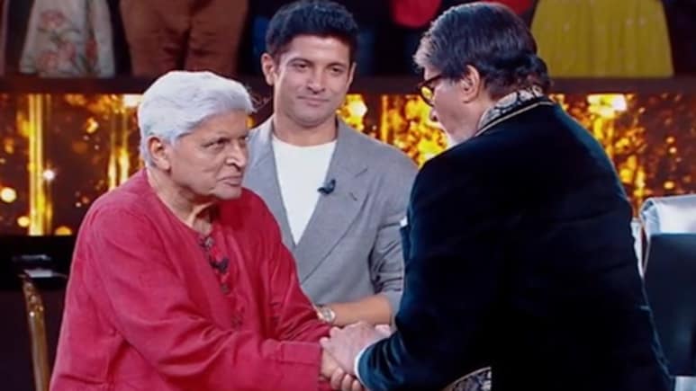 <i>Kaun Banega Crorepati 17</i>: Amitabh Bachchan Recites Famous <i>Zanjeer</i> Dialogue, Javed-Farhan Akhtar Applaud Him <i>Kaun Banega Crorepati 17</i>: Amitabh Bachchan Recites Famous <i>Zanjeer</i> Dialogue, Javed-Farhan Akhtar Applaud Him
