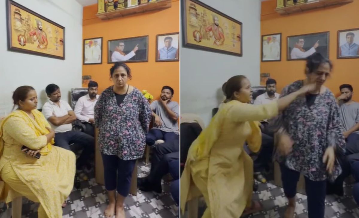 मुंबई में MNS कार्यकर्ता की गुंडागर्दी! हिंदीभाषी महिला को पार्टी ऑफिस में मारे थप्पड़, VIDEO वायरल
