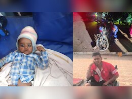 स्कॉर्पियो ने बाइक को मारी टक्कर, हवा में उछलकर वाहन की छत पर जा गिरा डेढ़ वर्ष का बच्चा,  10 किमी दूर मिला जिंदा