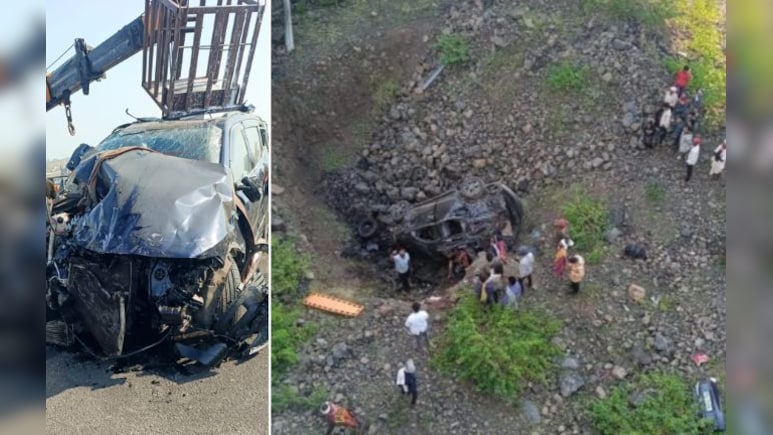 MP में भीषण सड़क हादसा! दिल्ली–मुंबई एक्सप्रेस वे से खाई में गिरी कार, 1 किशोर समेत 5 की दर्दनाक मौत