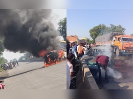 Car Catches Fire After Tyre Burst In Maharashtra, Woman Burns To Death