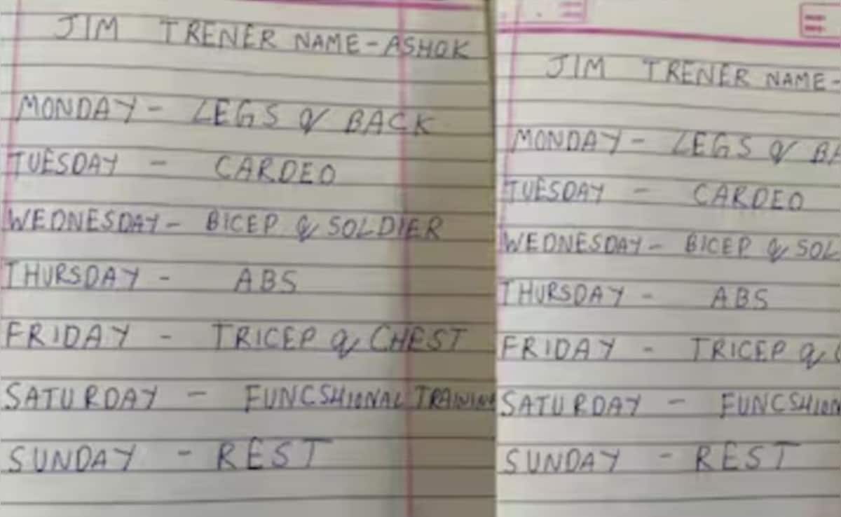 Gym ट्रेनर ने लिखी ऐसी ट्रेनिंग रूटीन...पढ़कर लोगों का हंस-हंसकर हुआ बुरा हाल