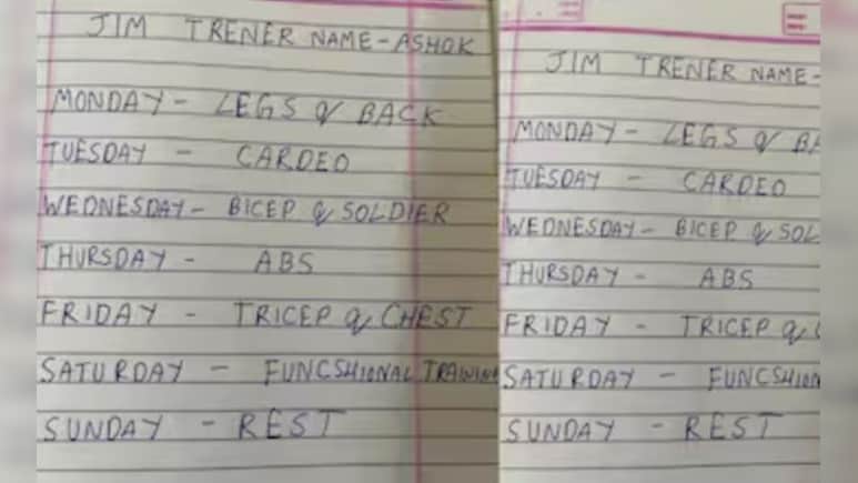 Gym ट्रेनर ने लिखी ऐसी ट्रेनिंग रूटीन...पढ़कर लोगों का हंस-हंसकर हुआ बुरा हाल
