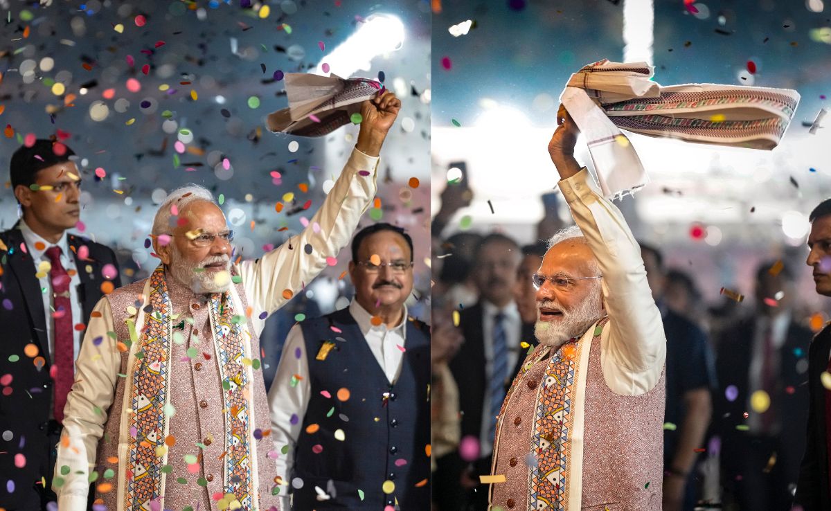 बिहार में NDA की डबल सेंचुरी पर PM मोदी ने लहराया गमछा, इसमें छिपे हैं बड़े सियासी मायने