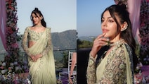 Alaya F Shows How To Be A Stunning Bridesmaid In A Rs 85,000 Sage-Green Drape