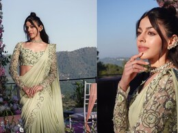 Alaya F Shows How To Be A Stunning Bridesmaid In A Rs 85,000 Sage-Green Drape