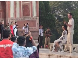 डोनाल्ड ट्रंप के बेटे ने पत्नी संग किया ताजमहल का दीदार, डायना बेंच पर शानदार फोटो भी खिंचवाई