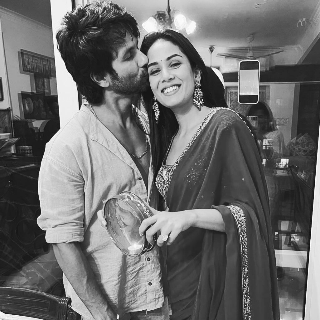 Mira Rajput's Karwa Chauth Pic With Shahid Kapoor Is Sealed With A Kiss: "The Real Dream Is Love"