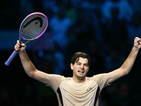 Fired-Up Taylor Fritz Sees Off Lorenzo Musetti In ATP Finals