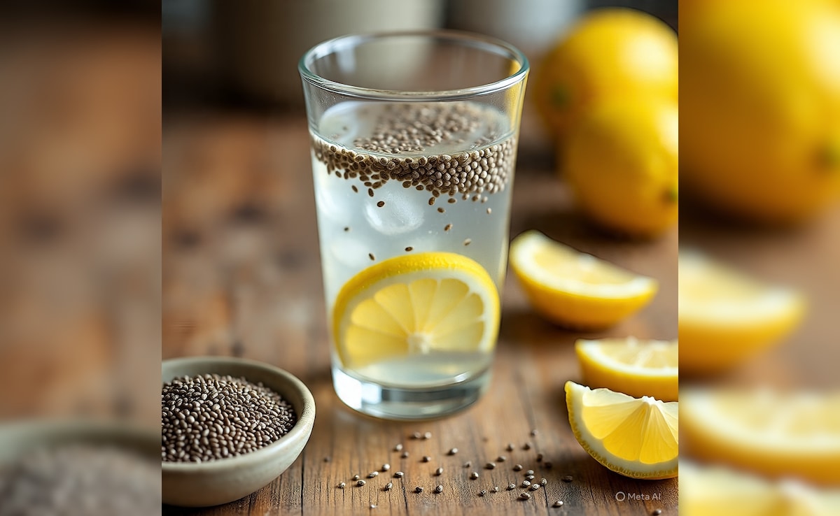 lemon water,chia seeds,digestion,skin health,gut health,hydration,vitamin C,wellness ritual,bloating relief,energy boost,chia seeds health benefits,overnight soaked chia seeds recipe,benefits of drinking chia seeds,chia seeds water with lemon and honey,chia seed Latest and Breaking News on NDTV