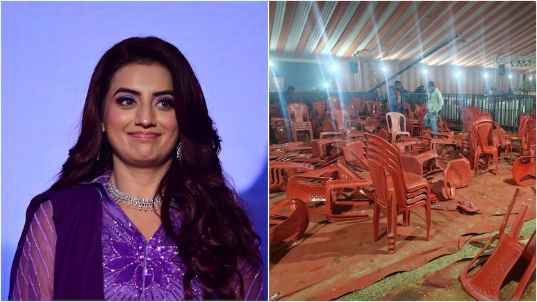 बाराबंकी में अक्षरा सिंह के शो में मची अफरा-तफरी, भीड़ बेकाबू, कुर्सियां चकनाचूर