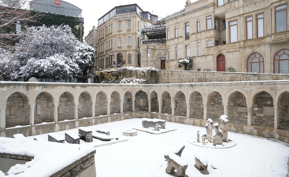 Azerbaijan turns into a winter wonderland during snowfall. Azerbaijan turns into a winter wonderland during snowfall.