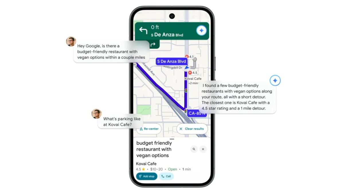 Google Maps beginnt mit Gemini für alle Navigations modi.Google Maps beginnt mit Einführung Navigation mit Gemini