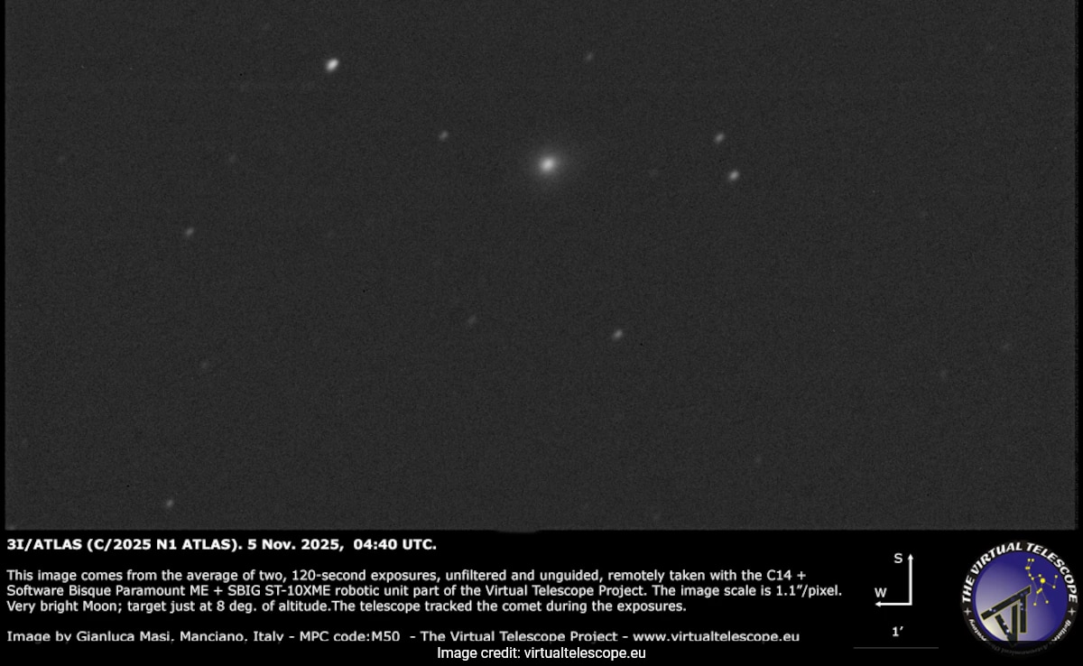 Interstellar Object 3I/ATLAS Loses Tail, Reignites Debate About Its Origin And Composition