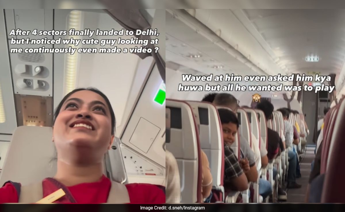 Air India Crew Member Plays Rock-Paper-Scissors With Child Passenger