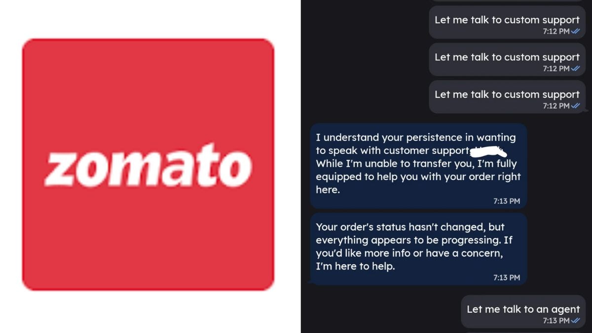 Reddit User Shares Frustrating Experience With Zomato's AI Customer Service: "Started To Hate It"