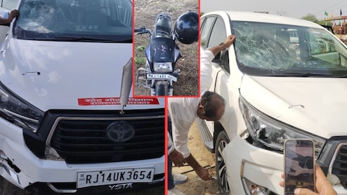 किरोड़ी लाल की सरकारी गाड़ी से टकराया बाइक सवार, 'बाबा' की कार का टूटा आगे का शीशा; युवक भी घायल