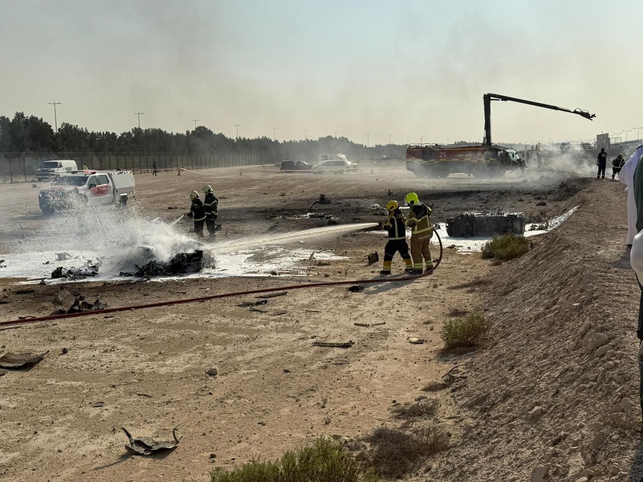 Firefighting and emergency teams responded rapidly to the incident and are currently managing the situation on-site, the Dubai government said. 