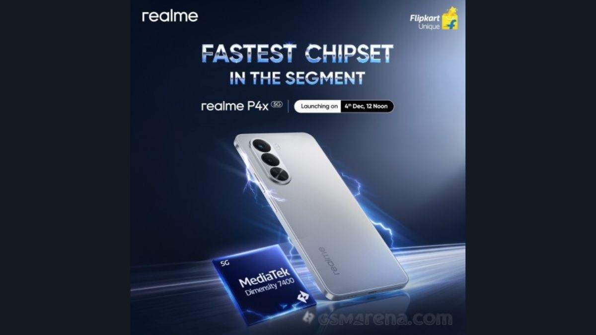 Realme P4x लॉन्च होणार 4 डिसेंबरला, डिझाइन आणि फीचर्सची माहिती लीक