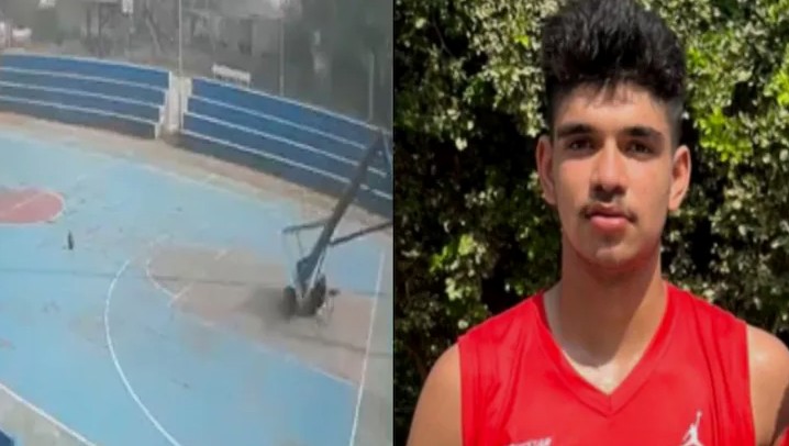 रोहतक में दर्दनाक मौत, खेलते-खेलते खिलाड़ी पर गिरा बास्केटबॉल पोल, CCTV फुटेज आई सामने