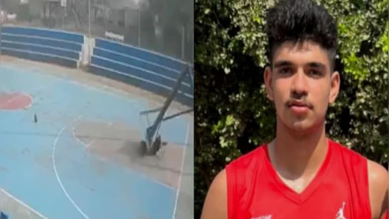 रोहतक में दर्दनाक मौत, खेलते-खेलते खिलाड़ी पर गिरा बास्केटबॉल पोल, CCTV फुटेज आई सामने