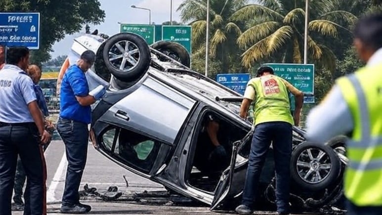 जोधपुर: दोस्त के बर्थडे पार्टी से लौट रहे लोगों से भरी कार पलटी, 3 लोग की मौके पर मौत 8 गंभीर घायल
