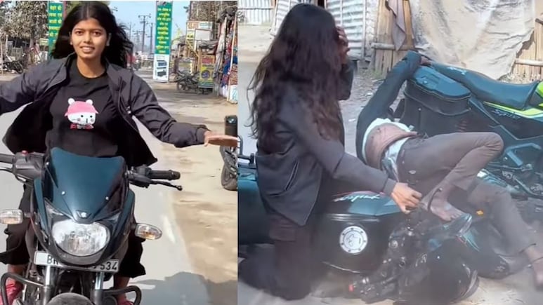 रील के चक्कर में सड़क पर हवाबाजी कर रही थी लड़की, अगले पल जो हुआ उसे देख लोग बोले- पापा की परी उड़ने चली