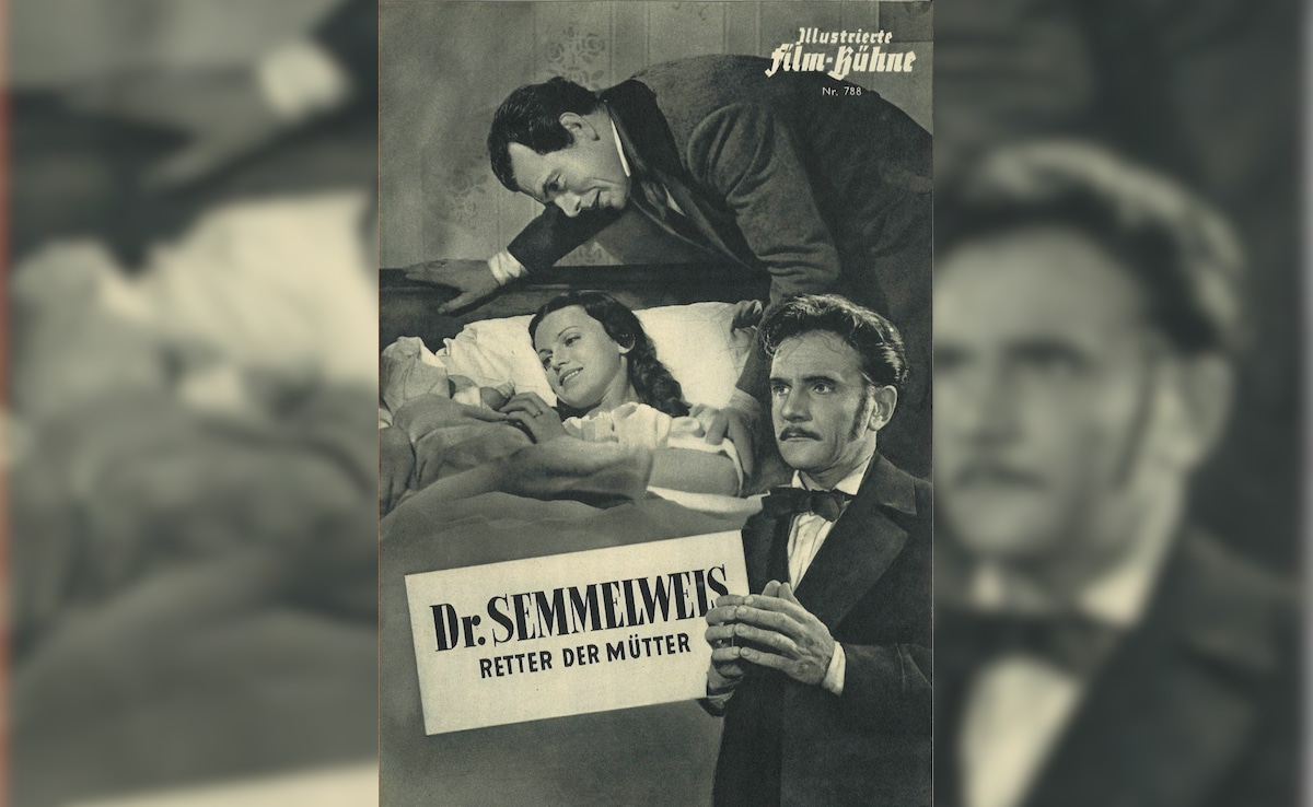 An ad poster in German, hailing Dr Semmelweis as the "saviour of mothers" An ad poster in German, hailing Dr Semmelweis as the "saviour of mothers"