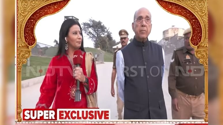 NDTV SUPER EXCLUSIVE: धर्म ध्वजा के बाद नृपेंद्र मिश्र ने कराए राम मंदिर के भव्य दर्शन