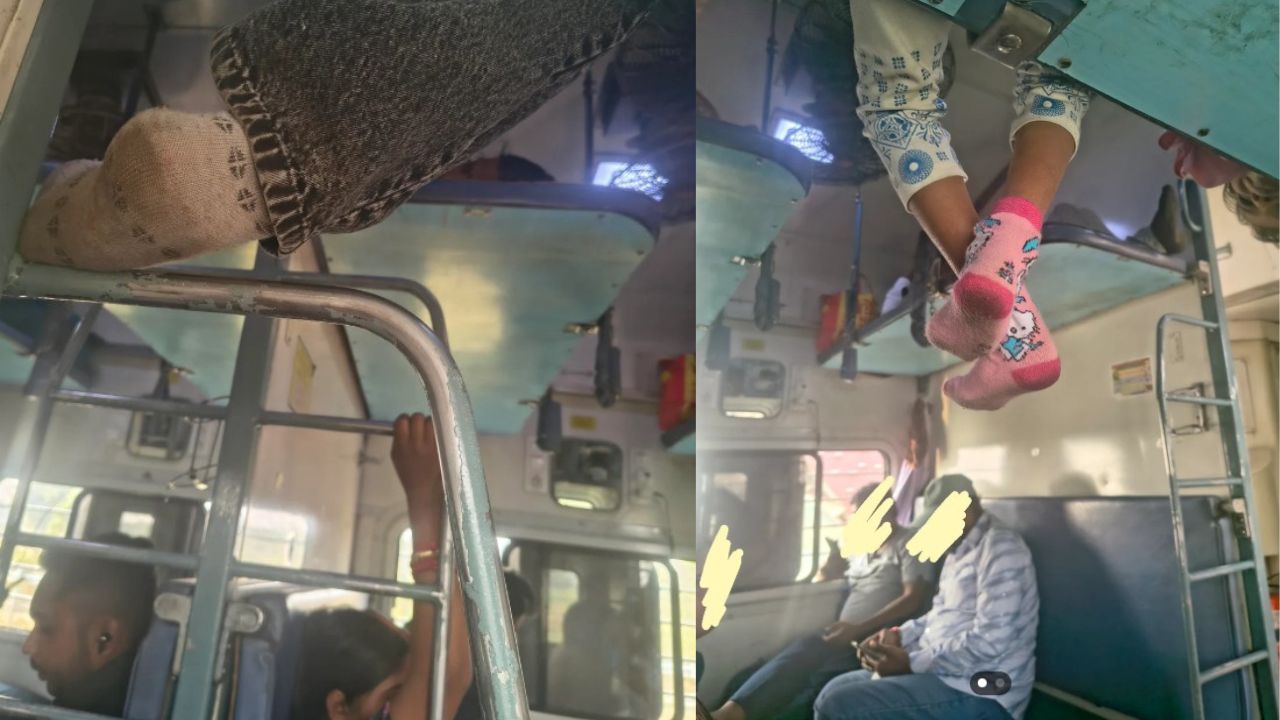 स्लीपर कोच में 4 बच्चों ने काटा जमकर बवाल, ऊपर चढ़ते हुए महिला की मुंह पर मारी लात, फूट पड़ा यात्री का गुस्सा