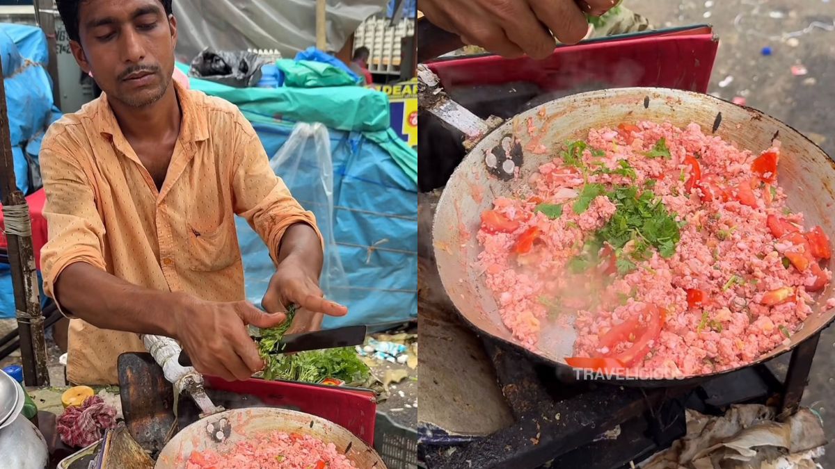 Watch: Kolkata Street Vendor Makes Strawberry Scrambled Eggs With Energy Drink
