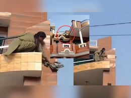 अरे दीदी, दिवाली अगले साल है...स्पाइडर मैन की तरह बालकनी से लटककर महिला ने की ताबड़तोड़ सफाई