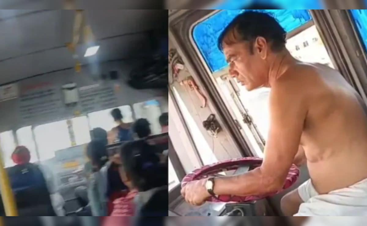 Rajasthan Bus Driver Under Fire After Video Shows Him Barely Clothed And Eating While Driving