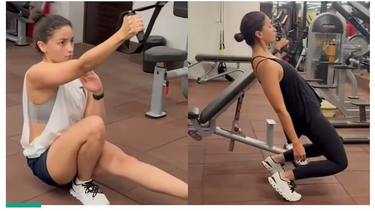 आलिया भट्ट ने जिम में किया वर्कआउट, साथ में पुल-अप्स करते दिखे रणबीर कपूर  