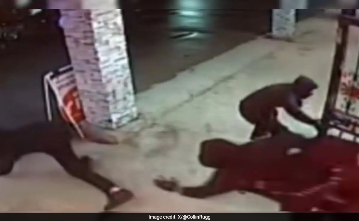 Dramatic Video Shows US Store Owner Firing At Masked Robbers, Chasing Them Into Streets